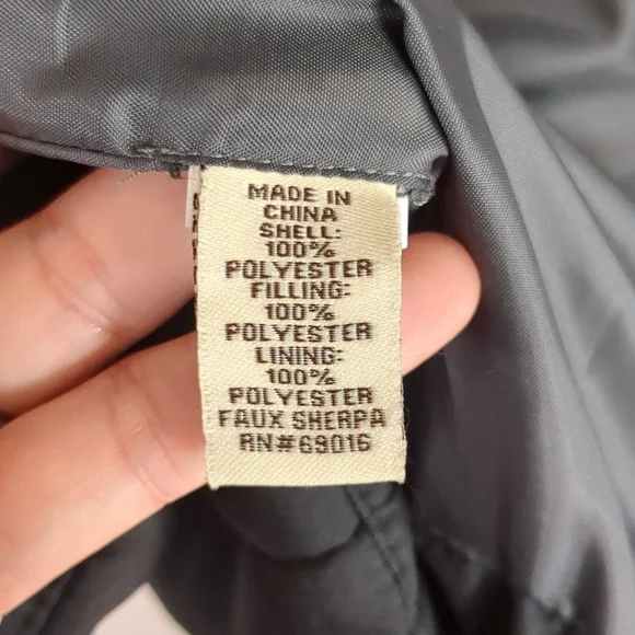 Ruff Hewn Men's Sherpa Collar Lined Black Puffer Vest Size Medium EUC - Picture 9 of 12